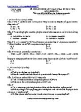 Đề khảo sát chất lượng Sinh học lớp 9 lần 1 - Năm học 2015-2016 - Phòng GD & ĐT Vĩnh Tường
